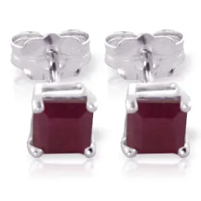 0.8 Carat 14K Solid White Gold Join Forces Ruby Earrings