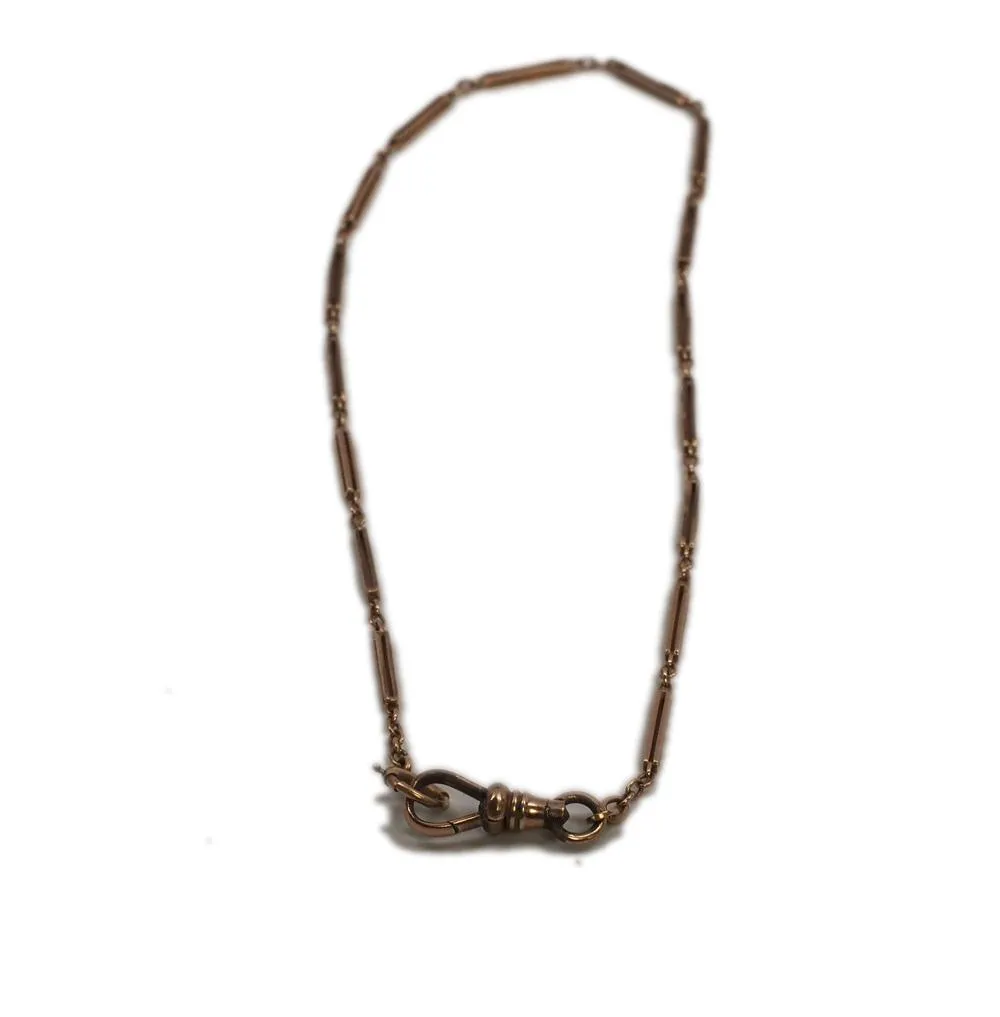 13" Antique 14K Rose Gold Pocket Watch Chain