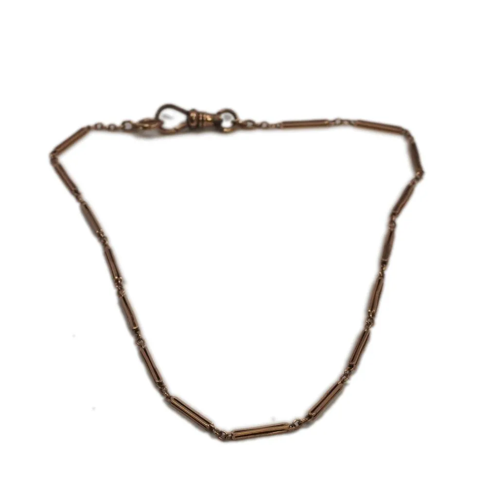 13" Antique 14K Rose Gold Pocket Watch Chain