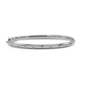 14ct White Gold Diamond Set Bangle