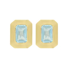 14K GOLD BLUE TOPAZ BERRI STUDS
