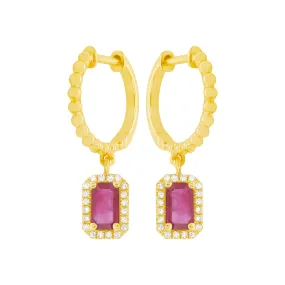14K GOLD DIAMOND RUBY MADISON EARRINGS