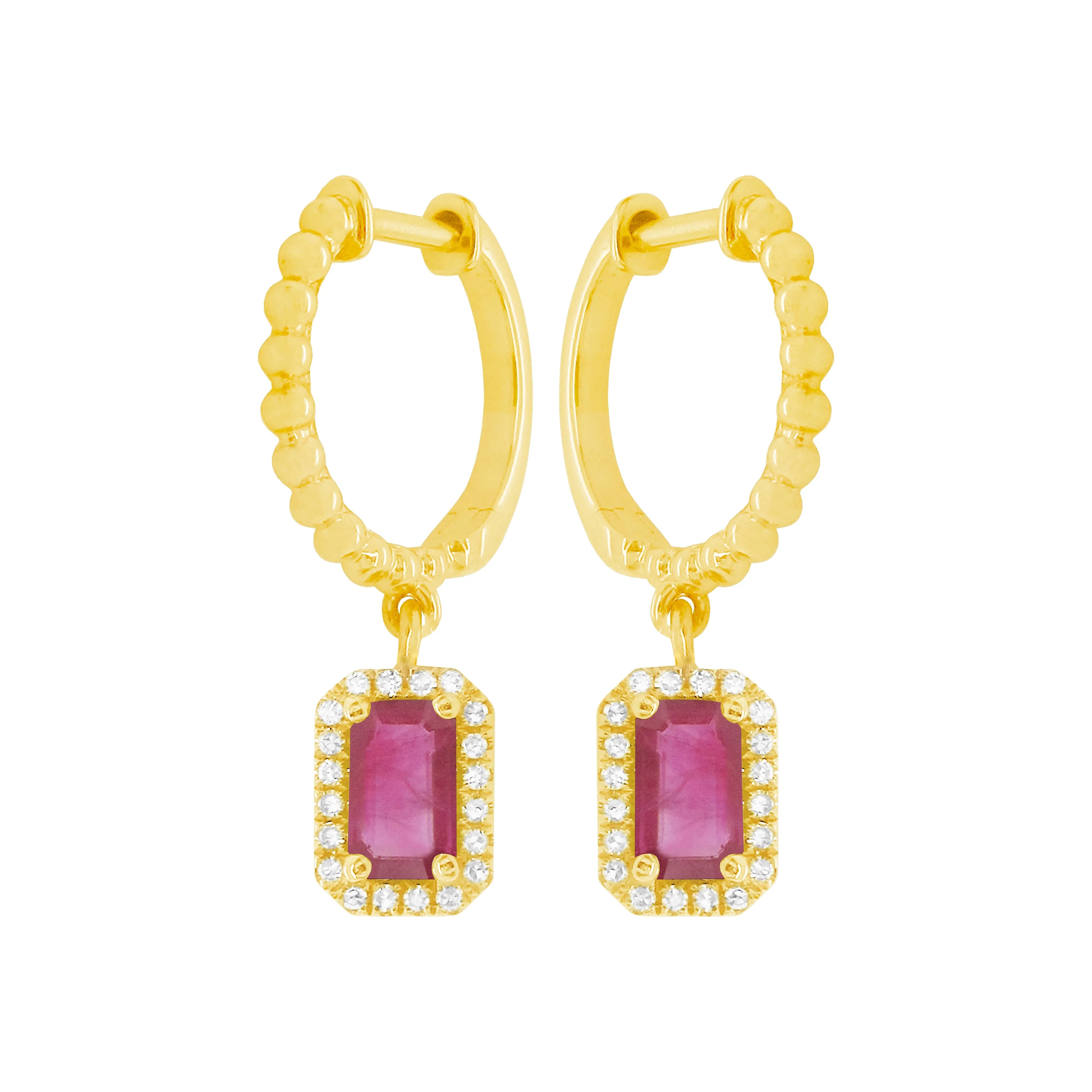 14K GOLD DIAMOND RUBY MADISON EARRINGS