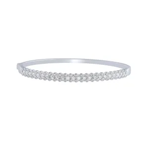14K White Gold 1.50Ct Diamond Bangle