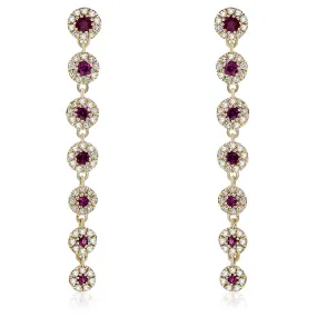14K Yellow Gold Multi Stone Earrings