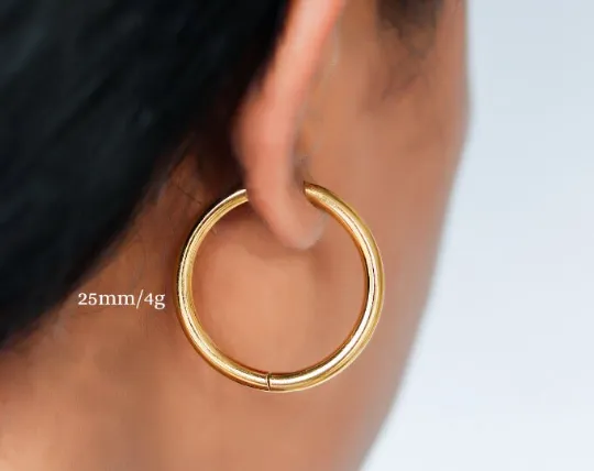 18K Gold-Filled Dainty Hoop Earrings | 15mm Small Hoop Earrings