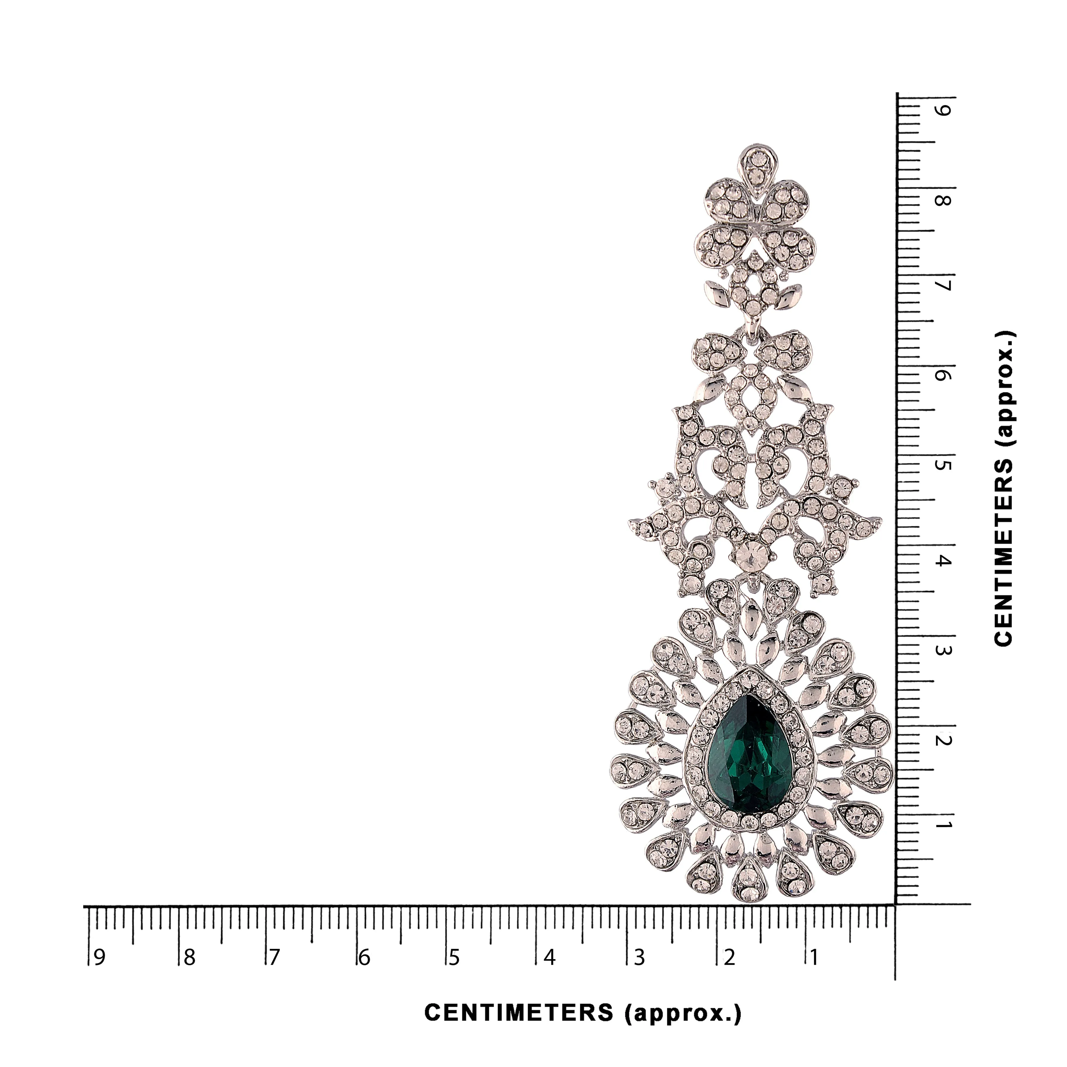 18k Rhodium Plated Austrion Diamond Sparkling Dangle Earrings for Women