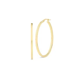 18K Yellow Gold Large Oval Hoop Earrings