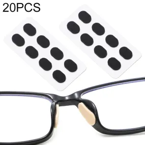 20 PCS Glasses Nose Strip Soft EVA Sponge Nose Mat Comfortable No Pressure Mark Does Not Remove Makeup Anti-Height Eye Frame Nose(Black 1.0mm)