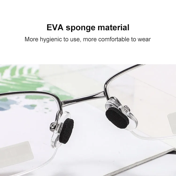 20 PCS Glasses Nose Strip Soft EVA Sponge Nose Mat Comfortable No Pressure Mark Does Not Remove Makeup Anti-Height Eye Frame Nose(Black 1.0mm)