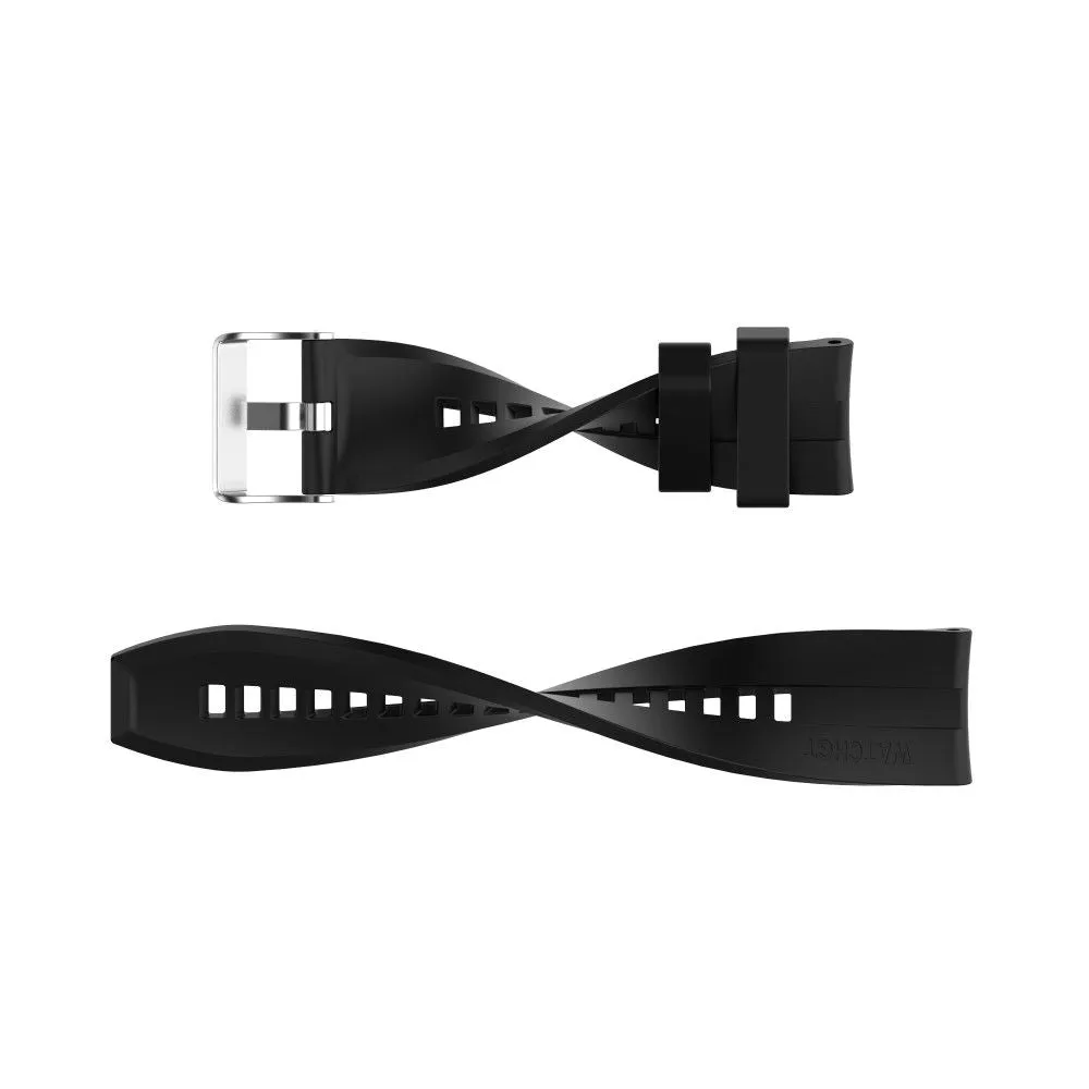 20mm Universal adjustable silicone watch strap - Silver Steel Buckle / Red