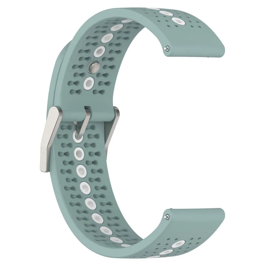 20mm Universal bi-color silicone watch strap - Cyan / White
