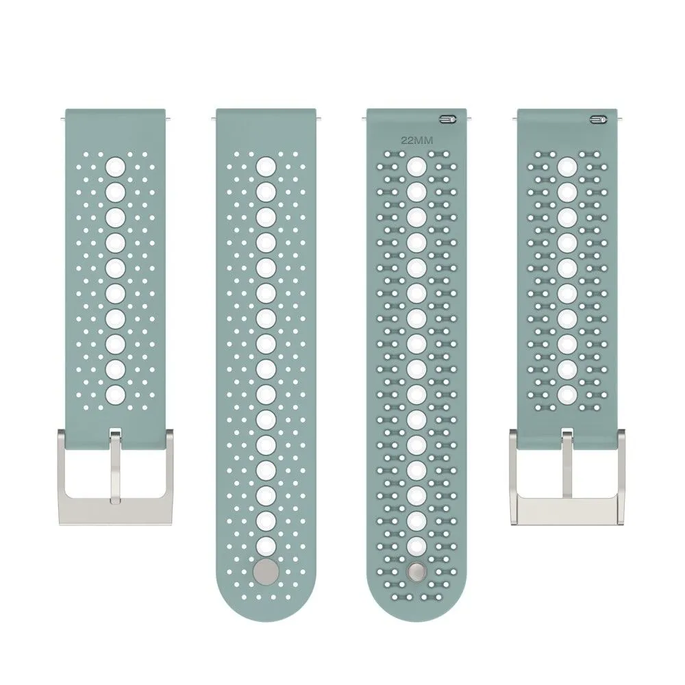 20mm Universal bi-color silicone watch strap - Cyan / White