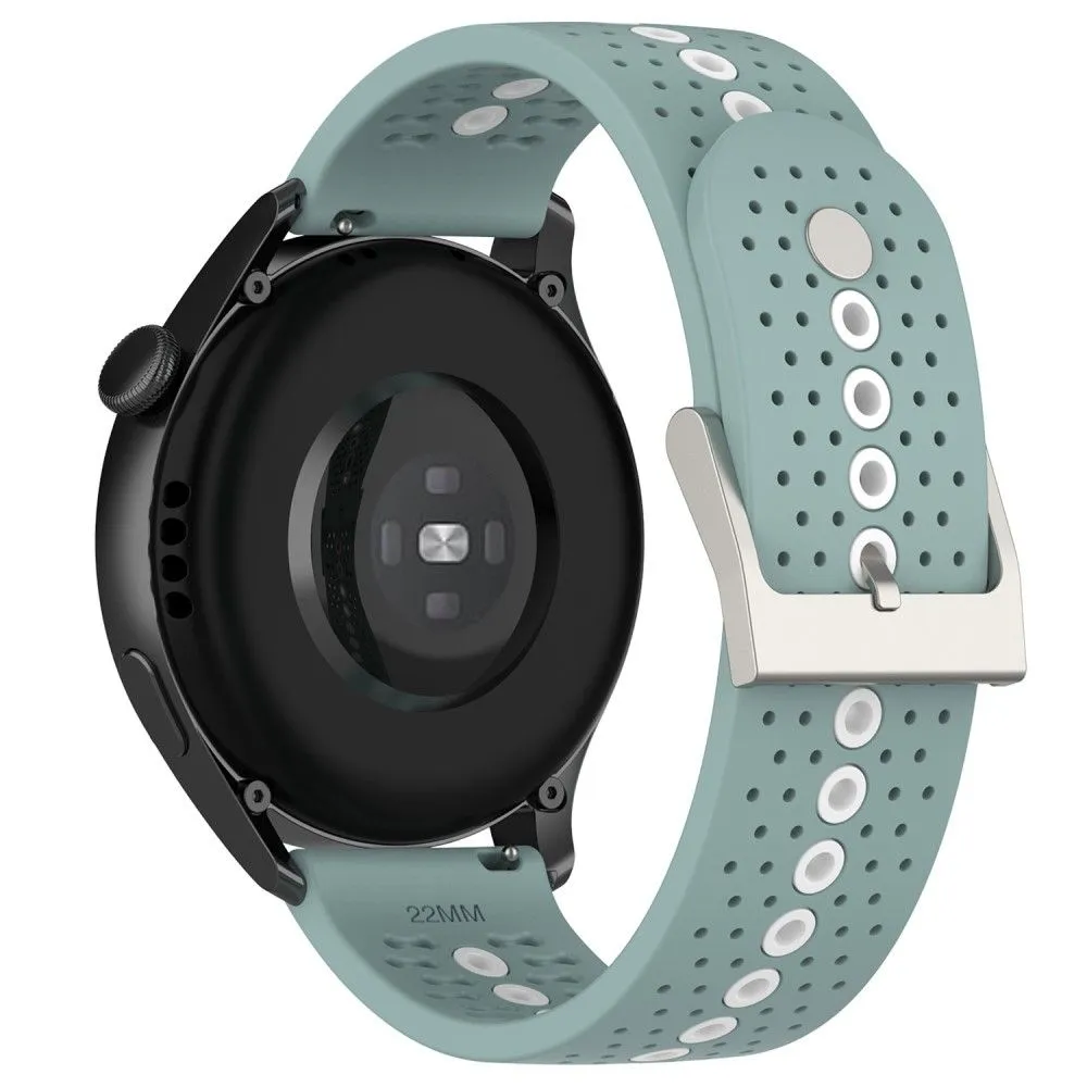 20mm Universal bi-color silicone watch strap - Cyan / White