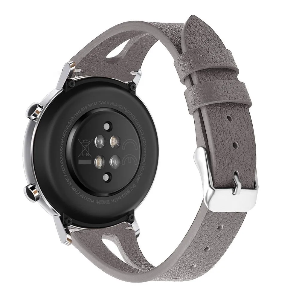 20mm Universal simple genuine leather watch strap - Grey