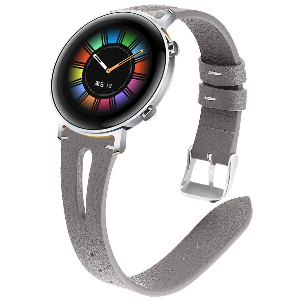 20mm Universal simple genuine leather watch strap - Grey