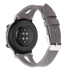20mm Universal simple genuine leather watch strap - Grey