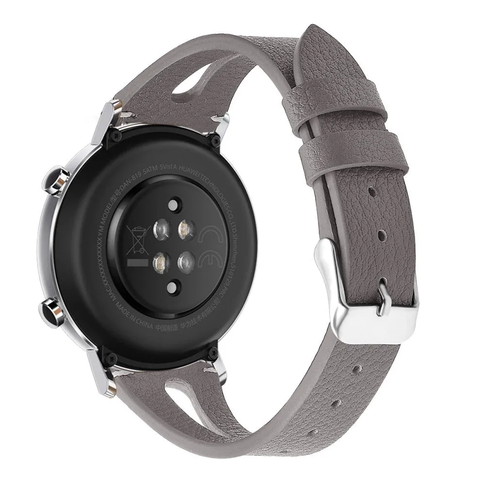 20mm Universal simple genuine leather watch strap - Grey