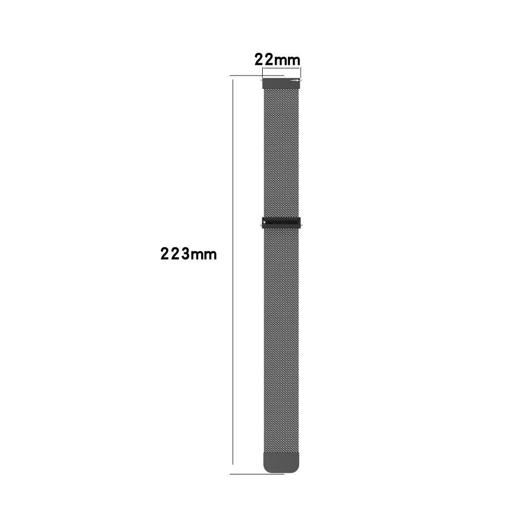 22mm Universal milanese stainless steel watch strap - Grey