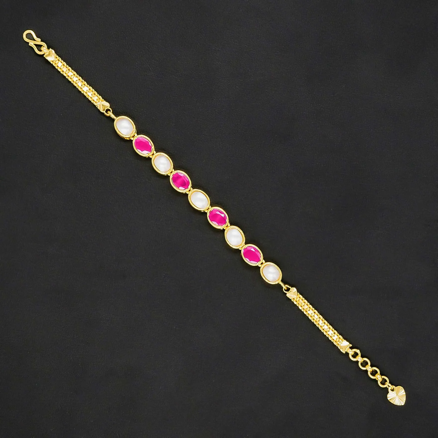 24ct Heavy Gold Plated Stone Bracelet Bangle PSBR1PR-062