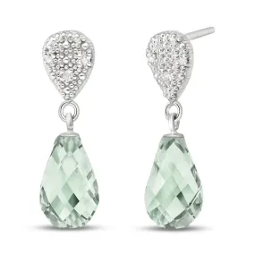 4.53 Carat 14K Solid White Gold Love Of All Loves Green Amethyst Earrings