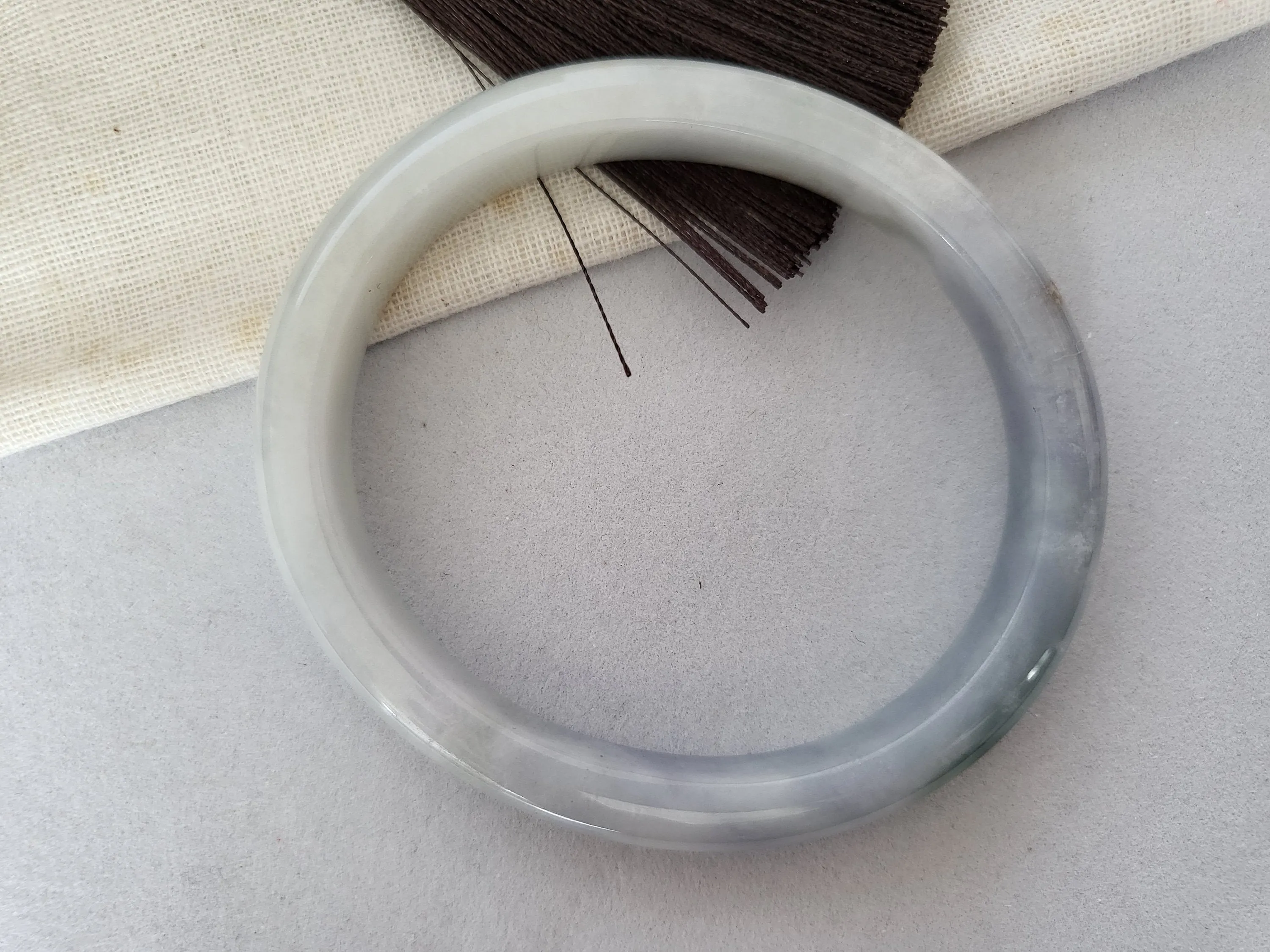 53.5mm Lavender Jadeite Grade A Bangle Natural Burma Jade Purple [LAVENDER TURQUOISE COLLECTION]