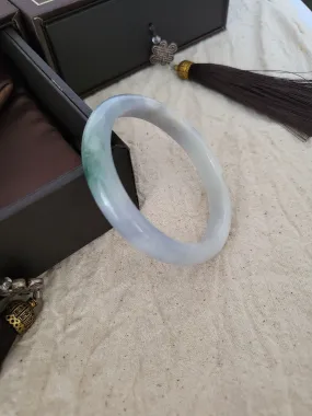 53.5mm Lavender Jadeite Grade A Bangle Natural Burma Jade Purple [LAVENDER TURQUOISE COLLECTION]