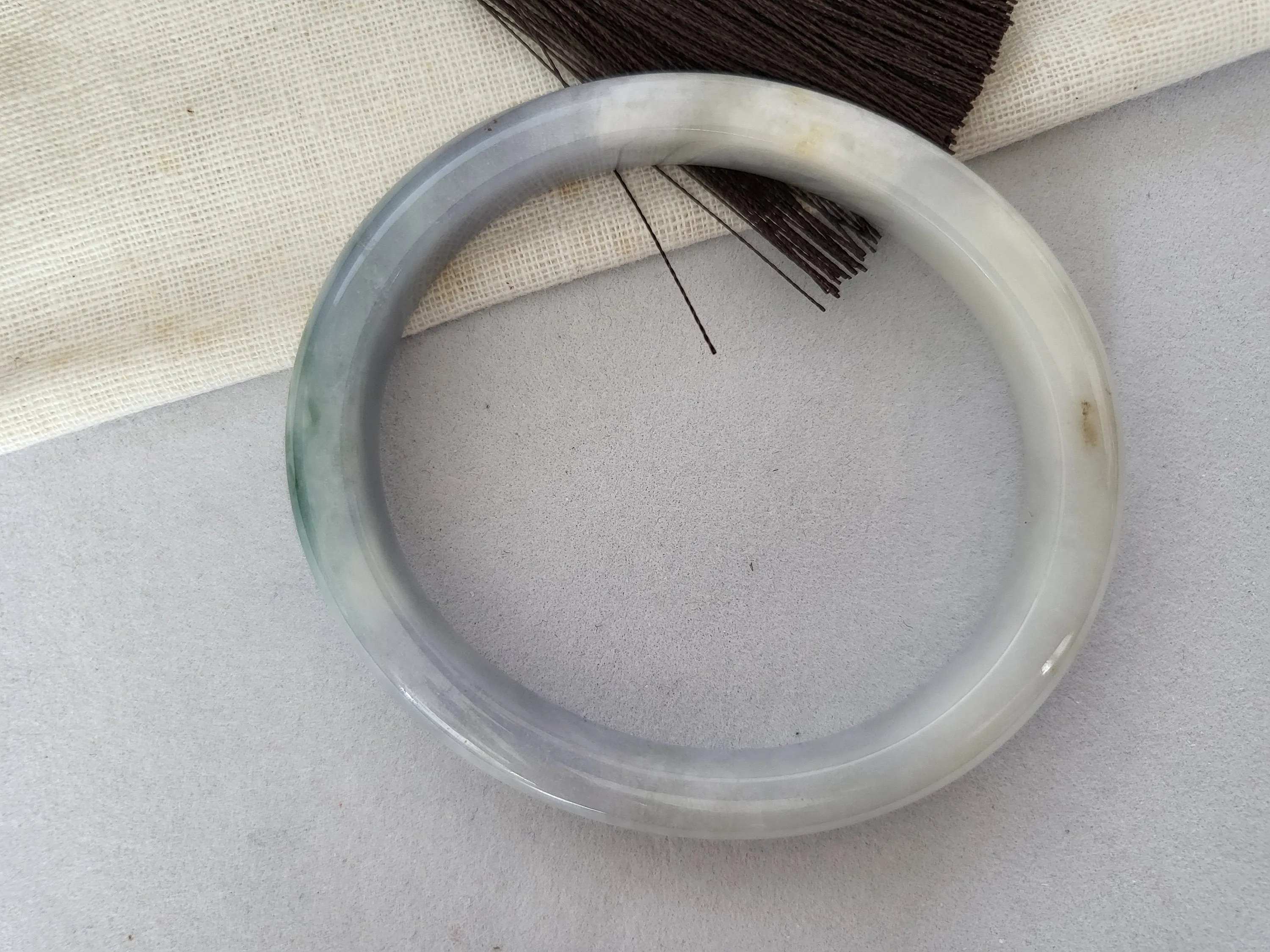 53.5mm Lavender Jadeite Grade A Bangle Natural Burma Jade Purple [LAVENDER TURQUOISE COLLECTION]