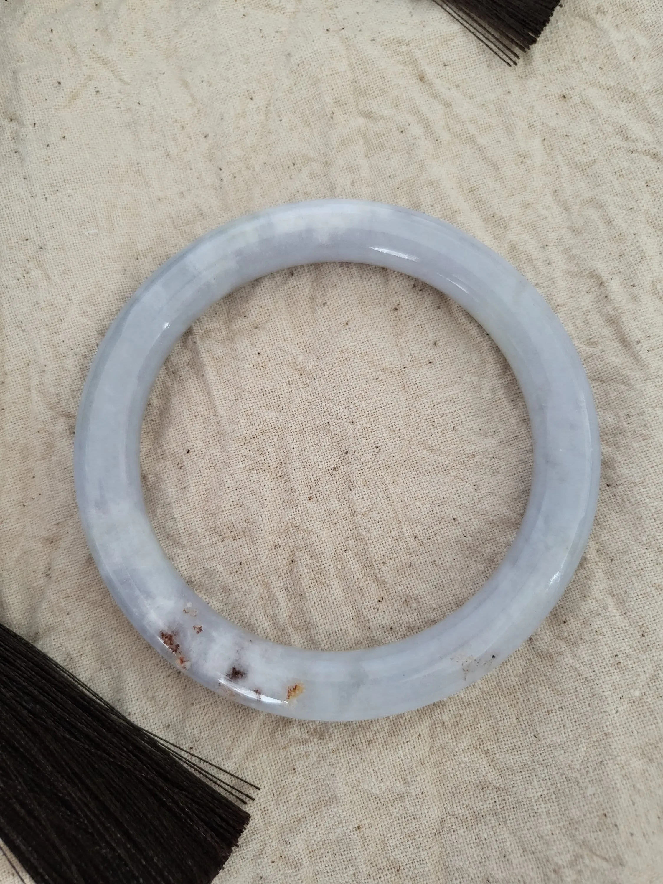 55.7 mm Lavender Jadeite Grade A Bangle Natural Burma Jade Purple [LAVENDER DREAMS COLLECTION]