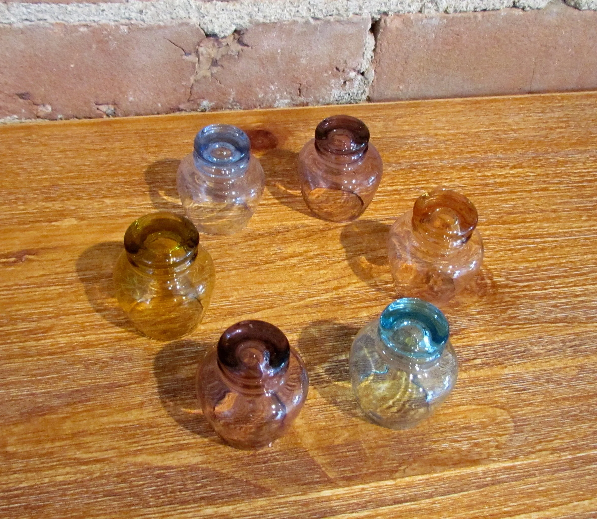 6 Multicolor Depression Glass Cordial Glasses Shot Glass Bar Set