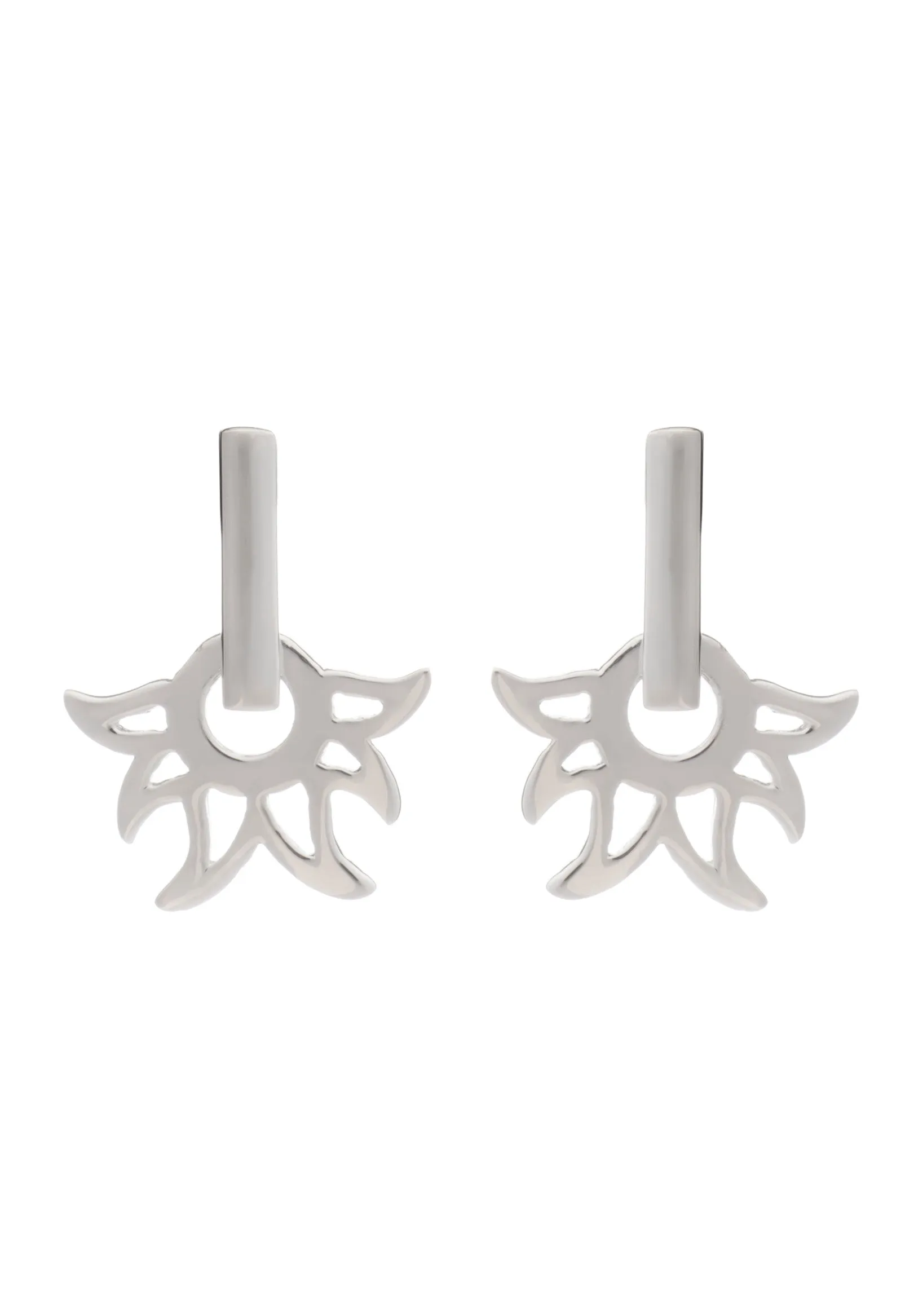 70% DISCOUNT   Glittering 925 Sterling Silver  Flame  Fire Stud Earrings