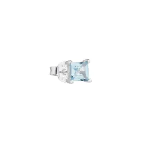 925 Sterling Silver Stud Earrings - Aquamarine Stone
