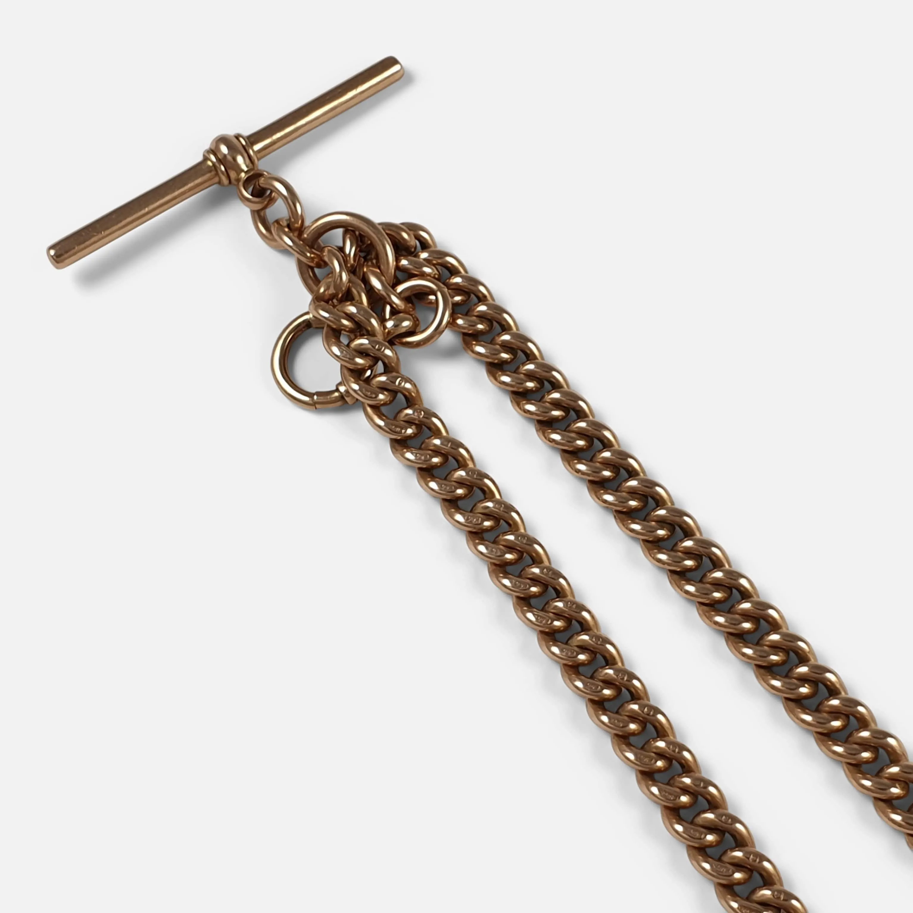 9ct Rose Gold Albert Watch Chain, 47.5 Grams