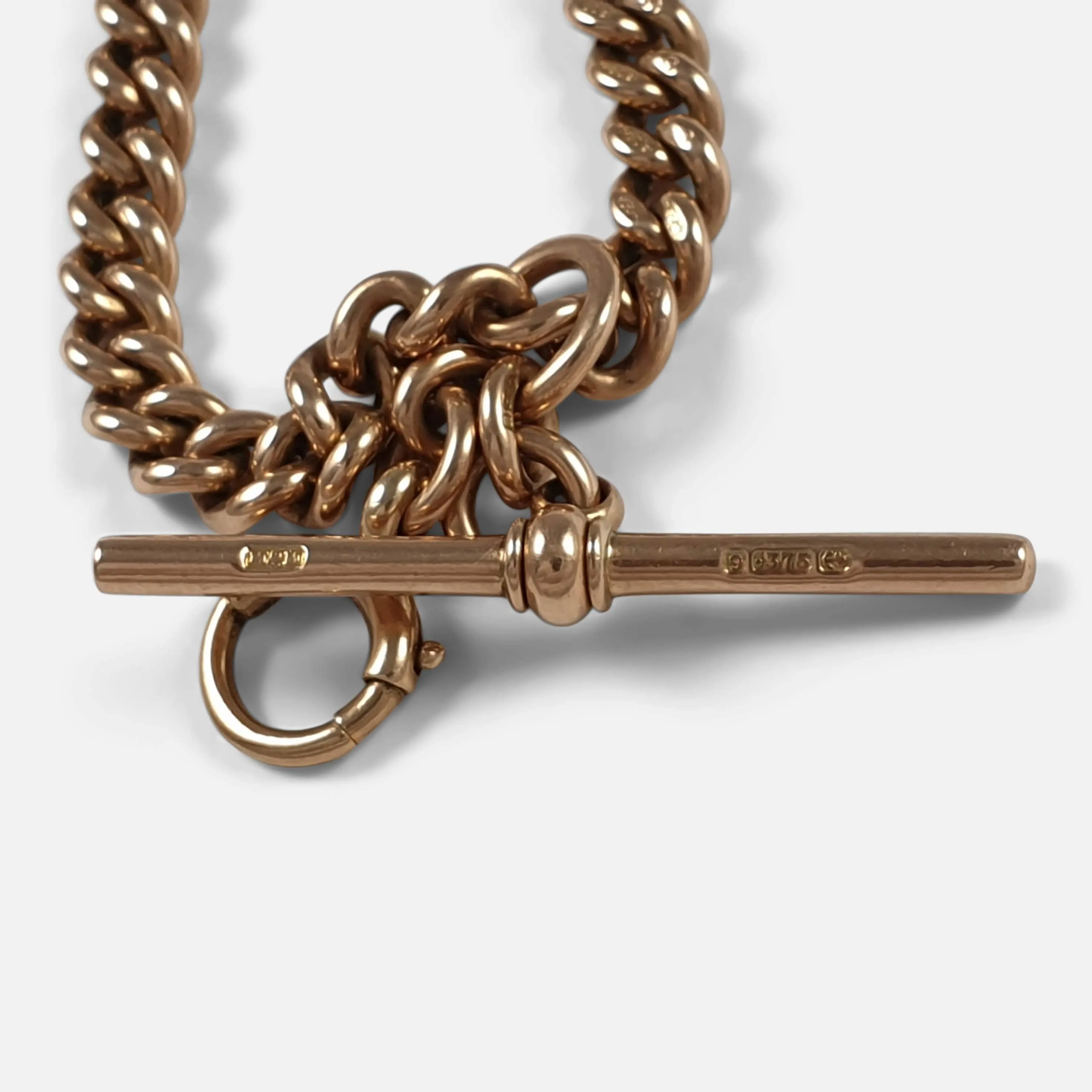 9ct Rose Gold Albert Watch Chain, 47.5 Grams