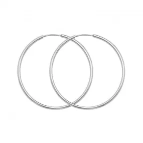 9ct White Gold 27mm Sleepers Earrings ES115W