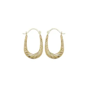 9CT Yellow Gold Creole Earrings ER474