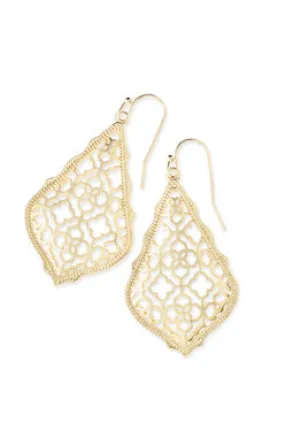 Addie Earrings Gold Filigree Metal