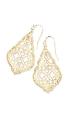 Addie Earrings Gold Filigree Metal