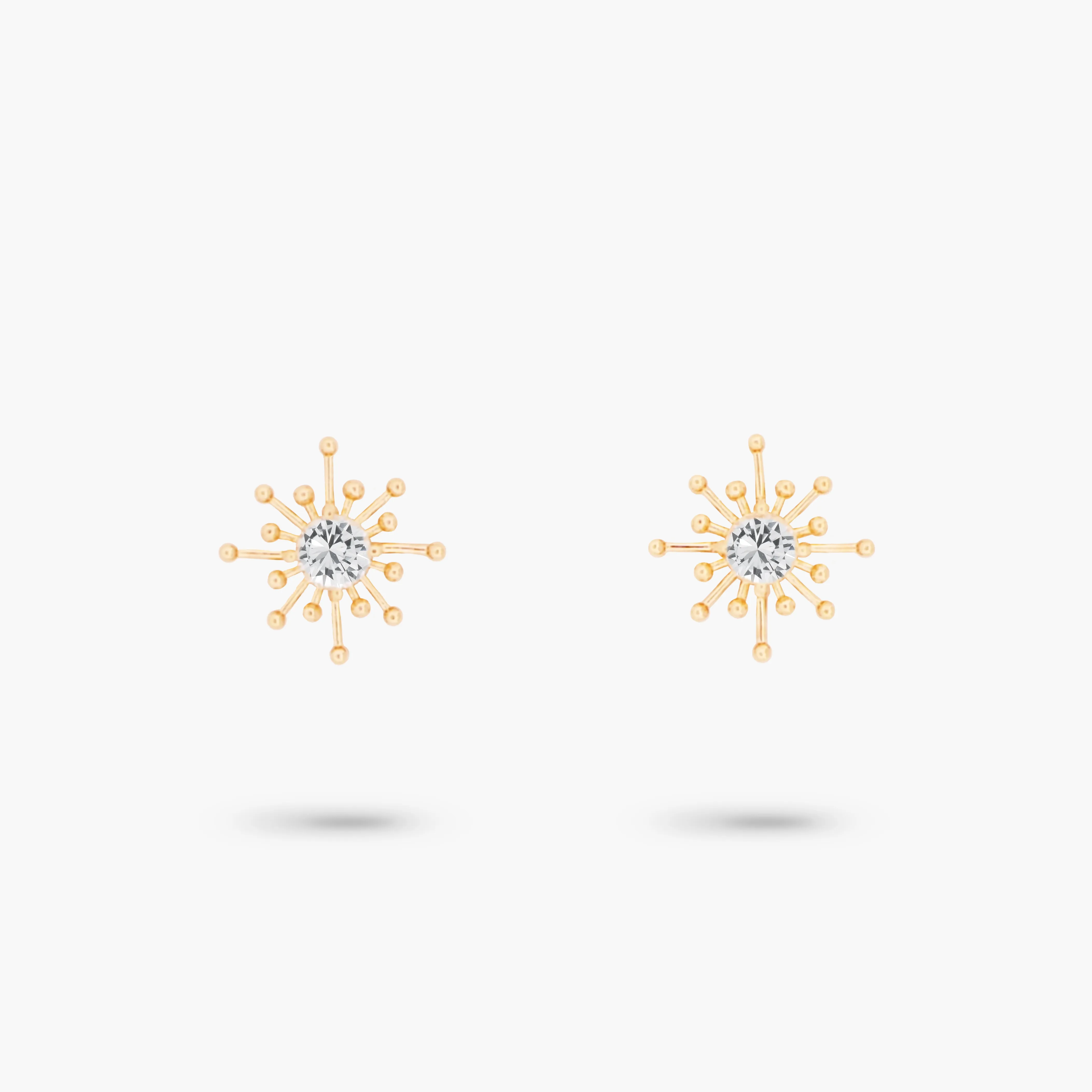 Amare Wear White Topaz Starburst Stud Earring