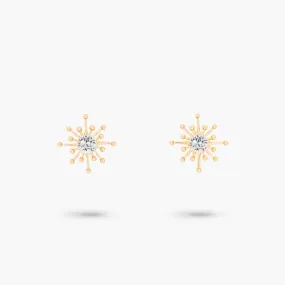 Amare Wear White Topaz Starburst Stud Earring
