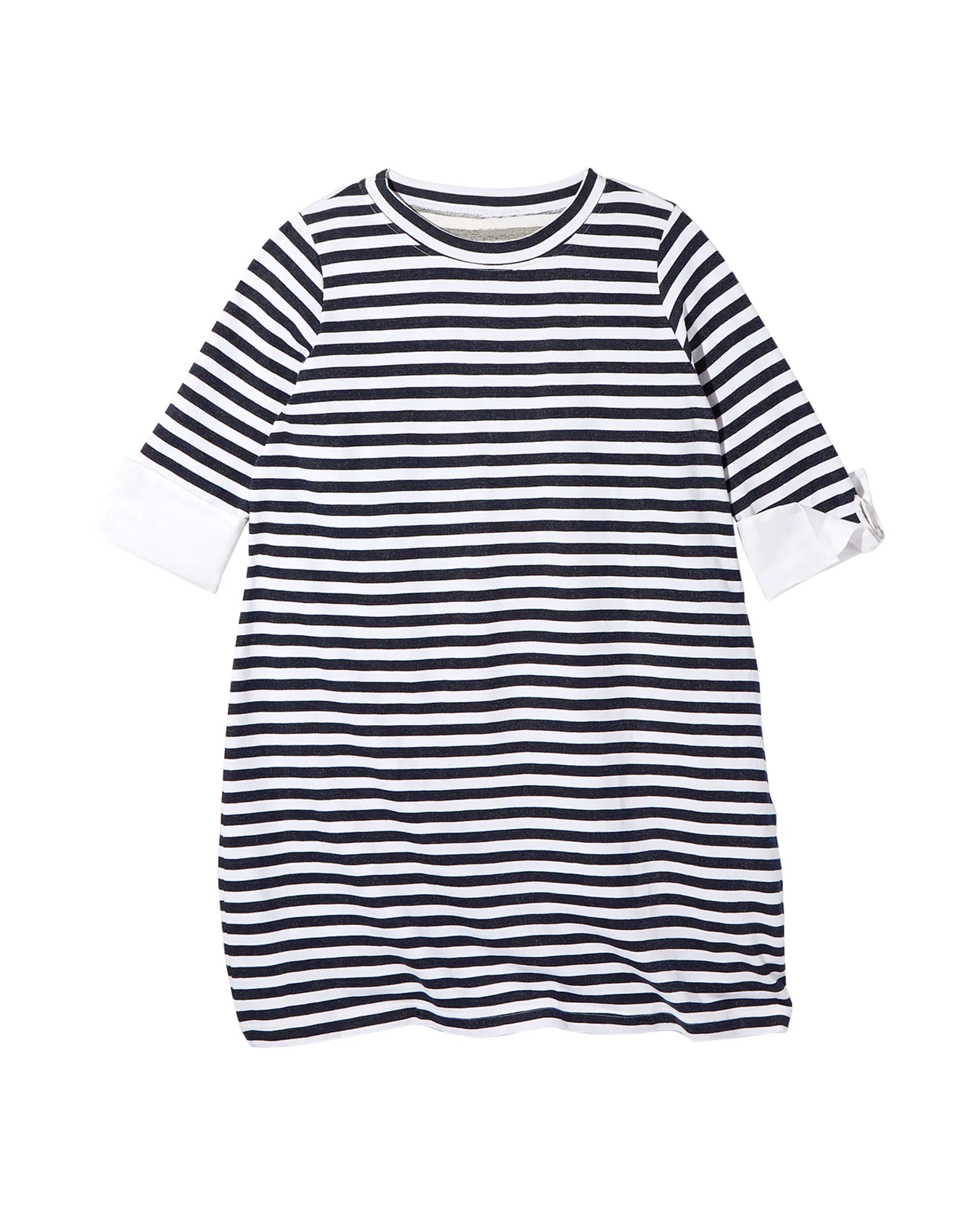 Amherst 3/4 Sleeve Knit Dress with Contrast Cuff | Navy / Ivory