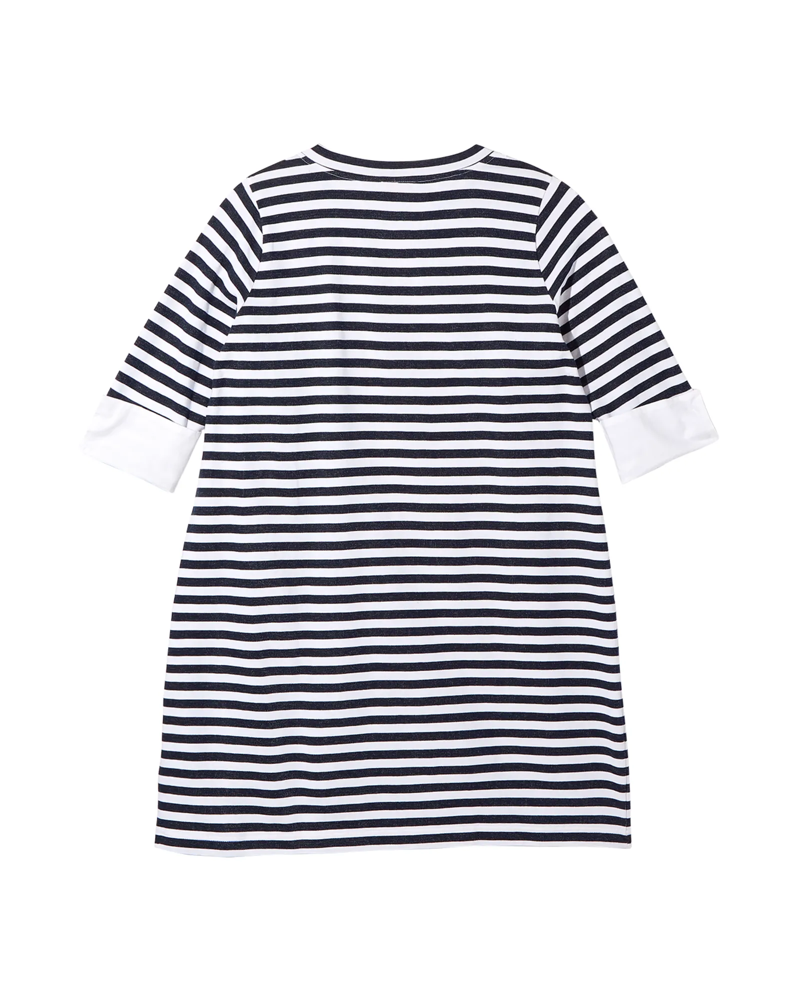 Amherst 3/4 Sleeve Knit Dress with Contrast Cuff | Navy / Ivory