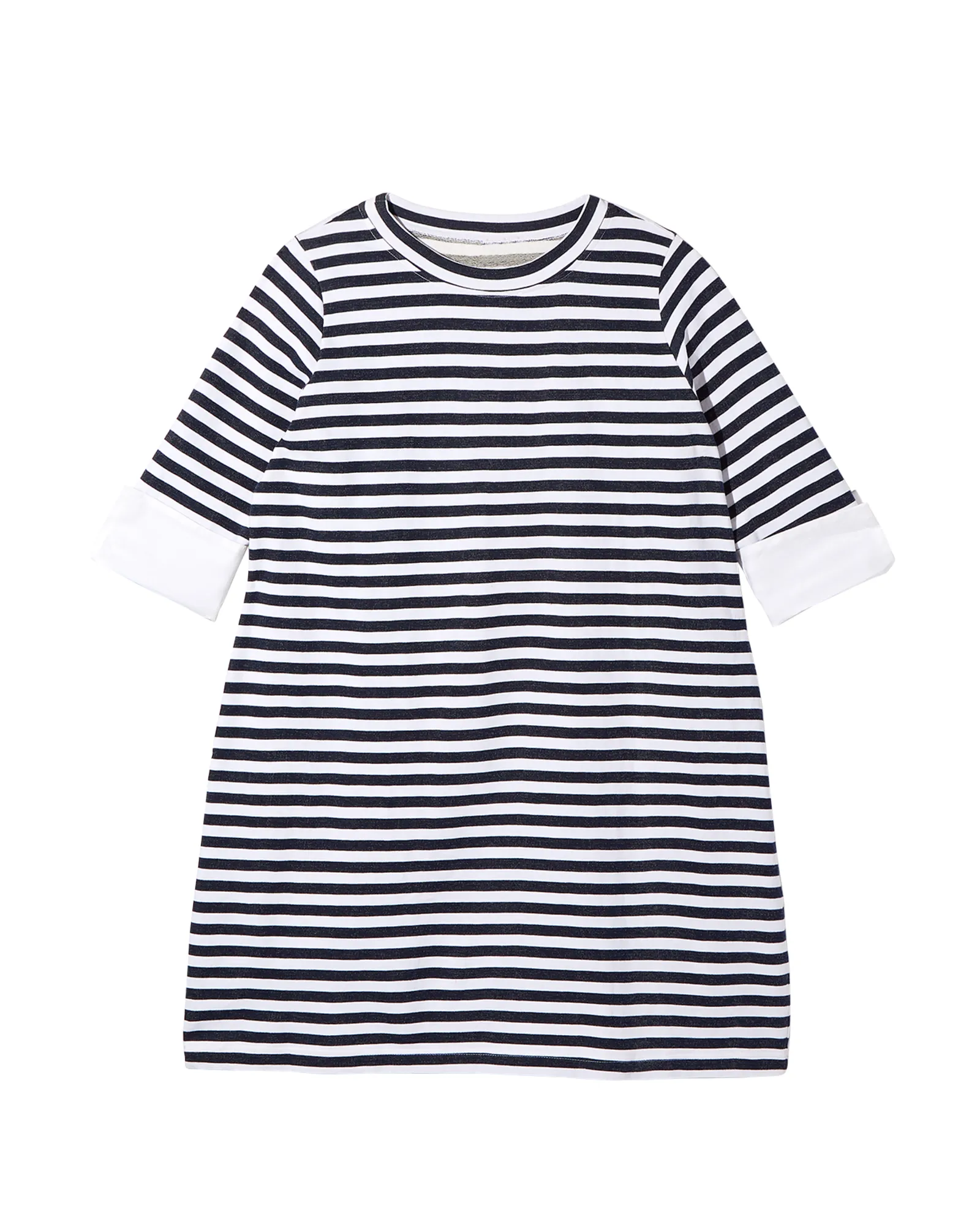 Amherst 3/4 Sleeve Knit Dress with Contrast Cuff | Navy / Ivory