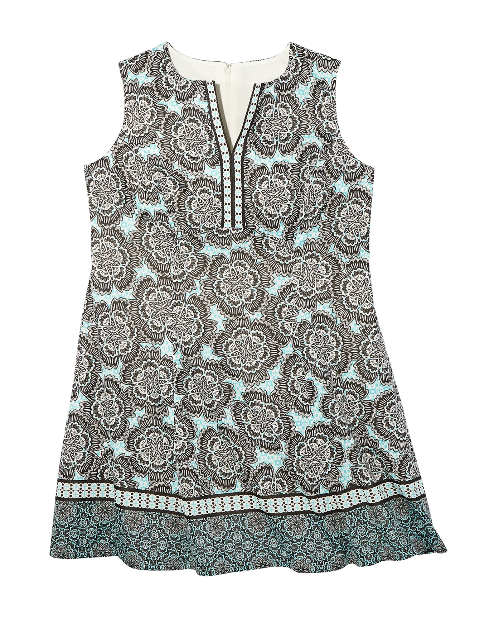 Ana Floral Scuba Dress | Azure Blue / Light Blue