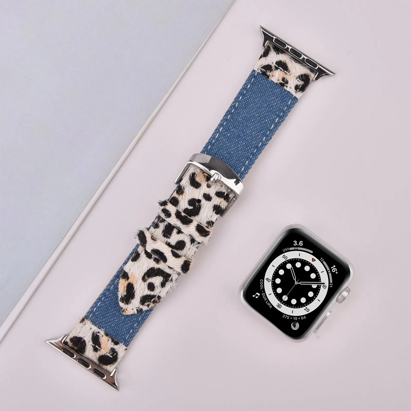 Animal Prints Leather & Denim Band for Apple Watch