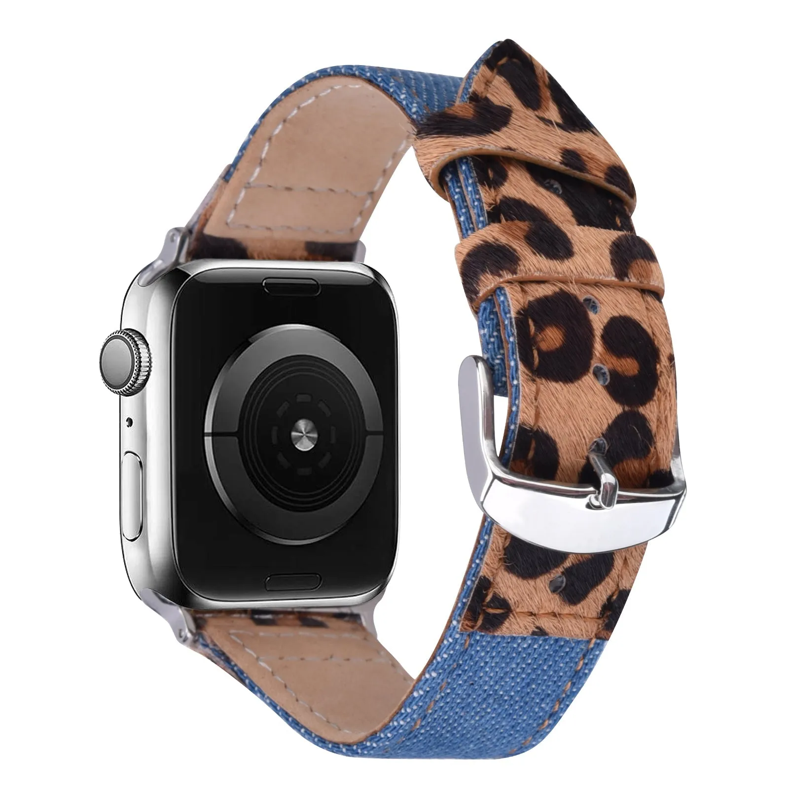 Animal Prints Leather & Denim Band for Apple Watch