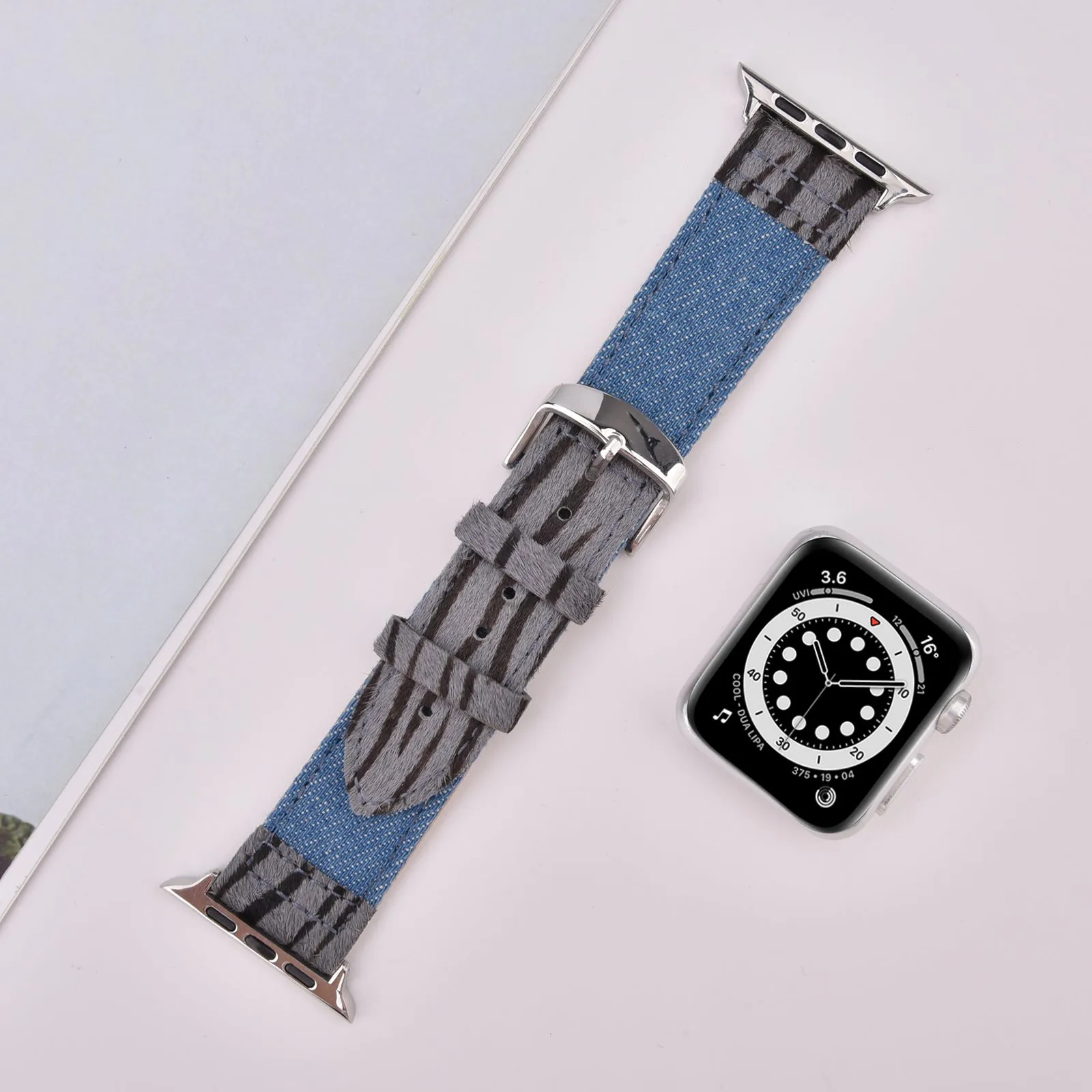 Animal Prints Leather & Denim Band for Apple Watch