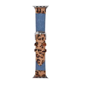 Animal Prints Leather & Denim Band for Apple Watch