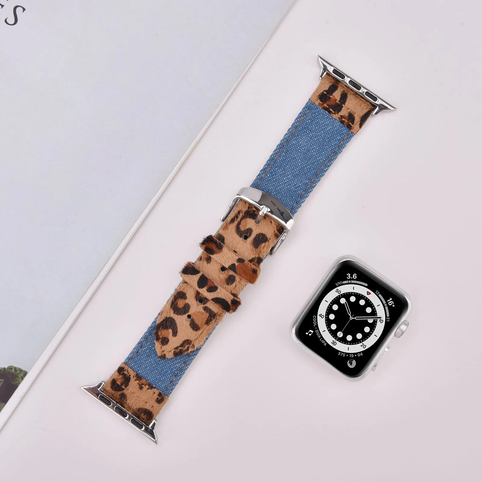Animal Prints Leather & Denim Band for Apple Watch