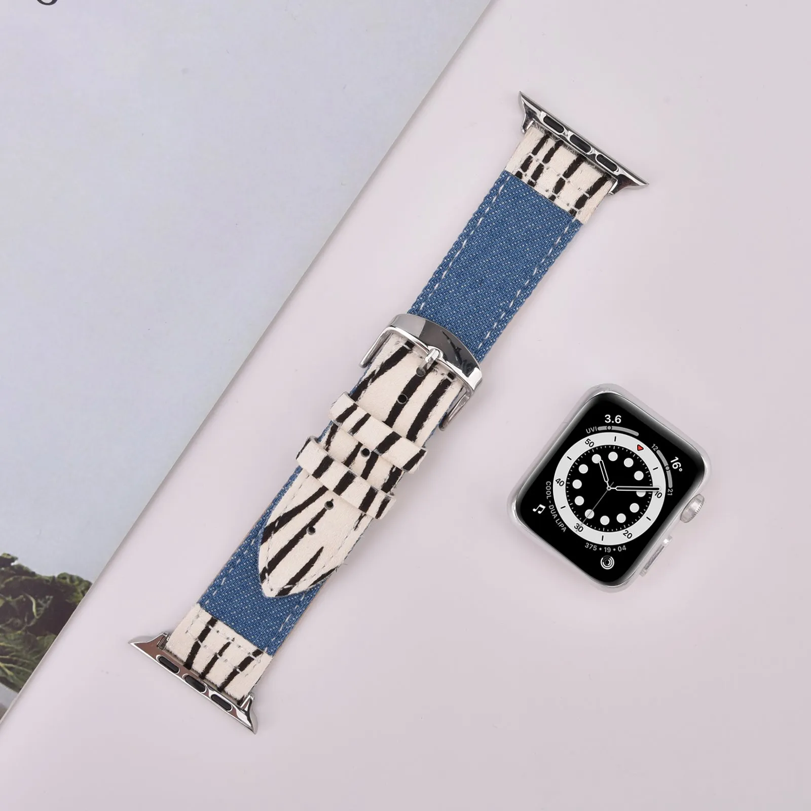 Animal Prints Leather & Denim Band for Apple Watch
